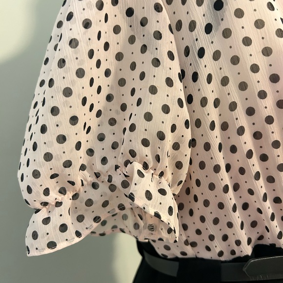 PRETTY IN PINK Sheer Polka Dot Midi Women's Sheath Dress 8P - Picture 11 of 11